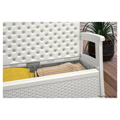 Suncast ELEMENTS Resin Patio Storage Loveseat - White 4 Suncast ELEMENTS Resin Patio Storage Loveseat - White - Image 2