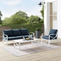 Kaplan 3pc Outdoor Sofa Set With Sofa & Arm Chair With Coffee Table - Navy - Crosley 15 Kaplan 3pc Outdoor Sofa Set With Sofa & Arm Chair With Coffee Table - Navy - Crosley -Sunnydaze Decor Store GUEST 50f540ed 9232 48a0 a1e7 bb365d35aa41