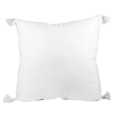 Tan & Black Tick Stripe 30X30 Oversized Filled Outdoor Pillow - Foreside Home & Garden 4 Tan & Black Tick Stripe 30X30 Oversized Filled Outdoor Pillow - Foreside Home & Garden - Image 2