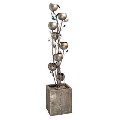 Design Toscano Abstract Floral Cascading Metal Tower Fountain - Bronze 3 Design Toscano Abstract Floral Cascading Metal Tower Fountain - Bronze
