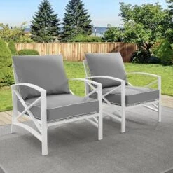 Crosley 2pc Kaplan Outdoor Patio Chair Set -Sunnydaze Decor Store GUEST 51ed8904 5b9d 4d3c 9438 991234ccb1b4