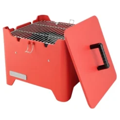 Permasteel Square Portable Charcoal Grill PG-40C10-RD - Red -Sunnydaze Decor Store GUEST 5249527b 7d7c 49c5 93f9 7450f185fd2f