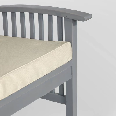 Ravenscroft Modern Boho Acacia Wood Slatted Outdoor Loveseat With Cushion - Saracina Home 7 Ravenscroft Modern Boho Acacia Wood Slatted Outdoor Loveseat With Cushion - Saracina Home - Image 5