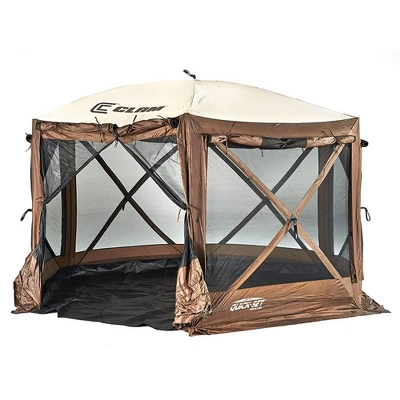CLAM Quick-Set Pavilion Camper Foot Portable Pop-Up Camping Outdoor Gazebo Screen Tent 6 Sided Canopy Shelter With Stakes And Bag 9 CLAM Quick-Set Pavilion Camper Foot Portable Pop-Up Camping Outdoor Gazebo Screen Tent 6 Sided Canopy Shelter With Stakes And Bag - Image 7