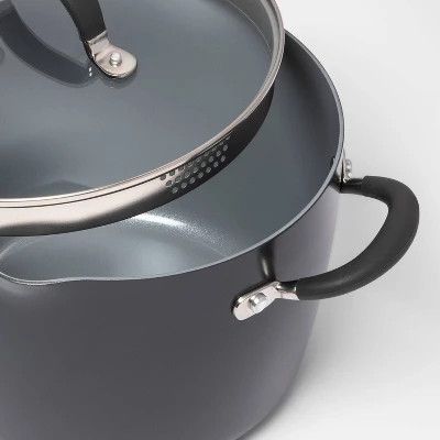 8qt Ceramic Non-Stick Coated Aluminum Stock Pot With Lid - Made By Design™ 4 8qt Ceramic Non-Stick Coated Aluminum Stock Pot With Lid - Made By Design™ - Image 2