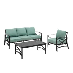 Kaplan 3pc Outdoor Sofa Set With Sofa & Arm Chair With Coffee Table - Mist - Crosley 13 Kaplan 3pc Outdoor Sofa Set With Sofa & Arm Chair With Coffee Table - Mist - Crosley -Sunnydaze Decor Store GUEST 5394731f 04d2 4b25 b34d f958151d6a67