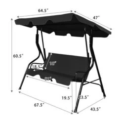 Costway Patio 3 Seats Canopy Swing Glider Hammock Cushioned Steel Frame Outdoor -Sunnydaze Decor Store GUEST 53d53d69 f6b7 420c bb0d 90dd6c32f9ef