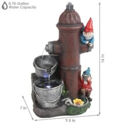 Sunnydaze Decor Sunnydaze 16"H Electric Polyresin Gnomes Climbing Fire Hydrant Outdoor Water Fountain With LED Light -Sunnydaze Decor Store GUEST 53f0e9fa 5827 415a 9a13 32e2b0c7720e