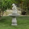 LuxenHome Gray Resin Cherub Birdbath Outdoor Fountain -Sunnydaze Decor Store GUEST 5444c51a a7ab 4764 8910 421863403a44