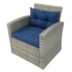 Terrazzo 4pc Outdoor Wicker Seating Set With Cushions - DUKAP -Sunnydaze Decor Store GUEST 55010dcd 095b 4234 b228 9ff15ef8515a