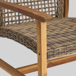 Breakwater 5pc Wood & Wicker Patio Chat Set With Fire Pit - Natural/Gray/Brown - Christopher Knight Home -Sunnydaze Decor Store GUEST 5547e5b5 3d75 4c23 aa15 e24f2f9b22b9