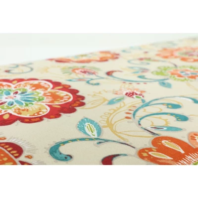 Outdoor/Indoor Blown Bench Cushion Fanfare Sonoma - Pillow Perfect 5 Outdoor/Indoor Blown Bench Cushion Fanfare Sonoma - Pillow Perfect - Image 3