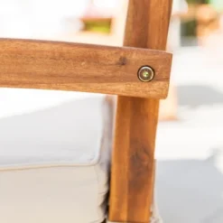 Acacia Wood X-Back Love Seat With Cushions Brown - Saracina Home -Sunnydaze Decor Store GUEST 55ed72cc a28a 447d 9d4f 8282777f0da0