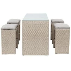 5-piece Patio Rattan Bar Dining Table Set With 4 Stools-ModernLuxe 18 5-piece Patio Rattan Bar Dining Table Set With 4 Stools-ModernLuxe -Sunnydaze Decor Store GUEST 55fc0a07 5364 46c1 a71e 302858b4a6ff