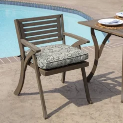 Arden Selections Indulge Plush PolyFill Seat Pad Aurora Damask Tan