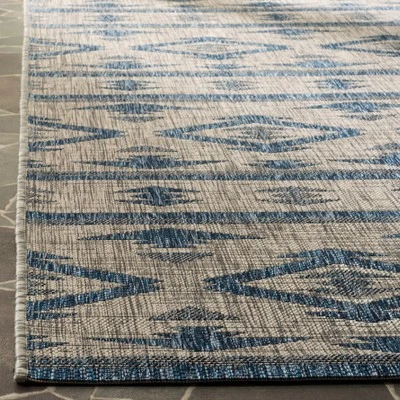Yarrow Outdoor Rug Navy/Gray - Safavieh 4 Yarrow Outdoor Rug Navy/Gray - Safavieh - Image 2