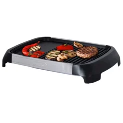 Brentwood Select TS-641 1200 Watt Electric Indoor Grill & Griddle In Stainless Steel -Sunnydaze Decor Store GUEST 56e5bac7 2b41 428e 8380 8d426f56c01c