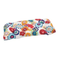 Crosby Floral Outdoor Wicker Bench/Loveseat/Swing Cushion - Pillow Perfect -Sunnydaze Decor Store GUEST 57126fd3 0bcc 45f9 a861 12447e9f3139