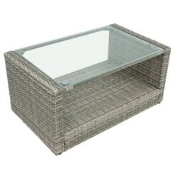 Terrazzo 4pc Outdoor Wicker Seating Set With Cushions - DUKAP -Sunnydaze Decor Store GUEST 57aa744e 0c10 499b 8187 e5195a8d5125