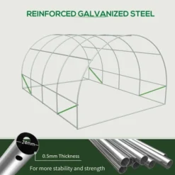 Outsunny 20' X 10' X 7' Walk-In Tunnel Greenhouse Garden Warm House Large Hot House Kit With 8 Roll-up Windows & Roll Up Door, Steel Frame 14 Outsunny 20' X 10' X 7' Walk-In Tunnel Greenhouse Garden Warm House Large Hot House Kit With 8 Roll-up Windows & Roll Up Door, Steel Frame -Sunnydaze Decor Store GUEST 580031d2 2b14 4ec5 84e9 688afa26a75a