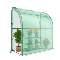 Costway 7'x 3.5'x 7' Lean-to Greenhouse Portable Wall House With Green PE Cover And Shelf 19 Costway 7'x 3.5'x 7' Lean-to Greenhouse Portable Wall House With Green PE Cover And Shelf -Sunnydaze Decor Store GUEST 584d7a6a 5ad0 4aa8 829e 08059ba04a65