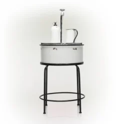 34" Metal Antique Cylindrical Fountain Sink With Stand White - Alpine Corporation 10 34" Metal Antique Cylindrical Fountain Sink With Stand White - Alpine Corporation -Sunnydaze Decor Store GUEST 592ef834 b93f 4a9d 8eec 98d59cff33a3