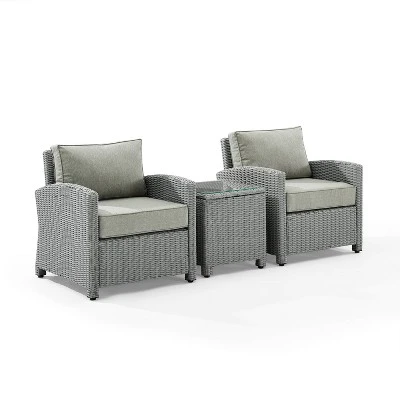 3pc Bradenton Outdoor Steel Arm Chairs Gray - Crosley 7 3pc Bradenton Outdoor Steel Arm Chairs Gray - Crosley - Image 5