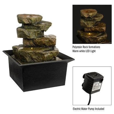 Nature Spring LED Tabletop Rock Water Fountain 4 Nature Spring LED Tabletop Rock Water Fountain - Image 2