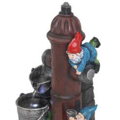Sunnydaze Decor Sunnydaze 16"H Electric Polyresin Gnomes Climbing Fire Hydrant Outdoor Water Fountain With LED Light -Sunnydaze Decor Store GUEST 59e5361d 609a 4003 a313 2f99c610b9cb