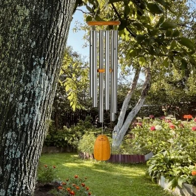 Woodstock Wind Chimes Signature Collection, Chimes Of Olympos, 36'' Silver Wind Chime OWS 3 Woodstock Wind Chimes Signature Collection, Chimes Of Olympos, 36'' Silver Wind Chime OWS