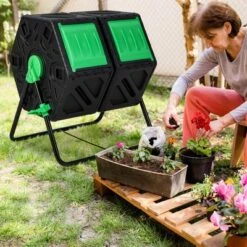 Costway Dual Chamber Compost Tumbler Outdoor Rotating Chamber Compost Bin 34.5 Gallon 13 Costway Dual Chamber Compost Tumbler Outdoor Rotating Chamber Compost Bin 34.5 Gallon -Sunnydaze Decor Store GUEST 5abfbb3c bc82 466d 8ebc 72d251284464