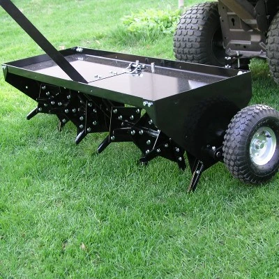 Yard Tuff 48 Inch Steel Tow Behind Plug Aerator With Pneumatic Tires, 32 Coring Plugs, And Universal Hitch For Lawn Mowers, Garden Tractors, And ATVs 4 Yard Tuff 48 Inch Steel Tow Behind Plug Aerator With Pneumatic Tires, 32 Coring Plugs, And Universal Hitch For Lawn Mowers, Garden Tractors, And ATVs - Image 2