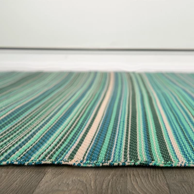 World Rug Gallery Contemporary Stripe Reversible Plastic Outdoor Rugs 4 World Rug Gallery Contemporary Stripe Reversible Plastic Outdoor Rugs - Image 2