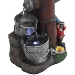 Sunnydaze Decor Sunnydaze 16"H Electric Polyresin Gnomes Climbing Fire Hydrant Outdoor Water Fountain With LED Light -Sunnydaze Decor Store GUEST 5b70d7ea daaf 46f2 ae8a a0b16690db25