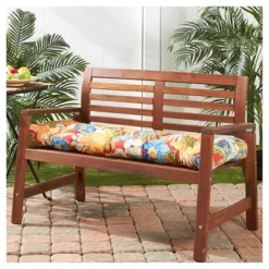 Aloha Red Floral Outdoor Bench Cushion - Kensington Garden
