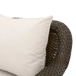 Amaya 5pc Outdoor 4 Wicker Swivel Chair & Fire Pit Set - Dark Brown/Beige/Matte Black - Christopher Knight Home -Sunnydaze Decor Store GUEST 5c1020e0 811d 403a a2ef 4d25998b38e8