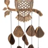 Dawhud Direct 30" H Rustic Copper Owl Wind Chimes - Garden Decoration