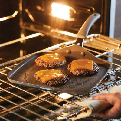 Rachael Ray Cook + Create Aluminum Nonstick Square Stovetop Griddle Pan 11" Gray 4 Rachael Ray Cook + Create Aluminum Nonstick Square Stovetop Griddle Pan 11" Gray - Image 2