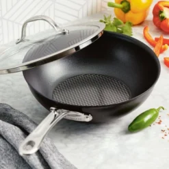 Anolon X Hybrid 10" Nonstick Induction Fry Wok With Lid Super Dark Gray 24 Anolon X Hybrid 10" Nonstick Induction Fry Wok With Lid Super Dark Gray -Sunnydaze Decor Store GUEST 5daf309f ac14 4f0d 9ba4 d734d1e56b7f