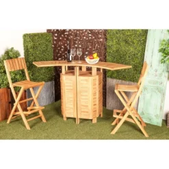 Patio Bar Table Teak - Olivia & May -Sunnydaze Decor Store GUEST 5eed3b21 27ae 4348 8e98 7e42885a22fc