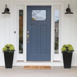 LuxenHome Square Tapered 24.2" Tall Planter Black 26 LuxenHome Square Tapered 24.2" Tall Planter Black -Sunnydaze Decor Store GUEST 6021d8db ae4b 490a a57f 7d0739354b47