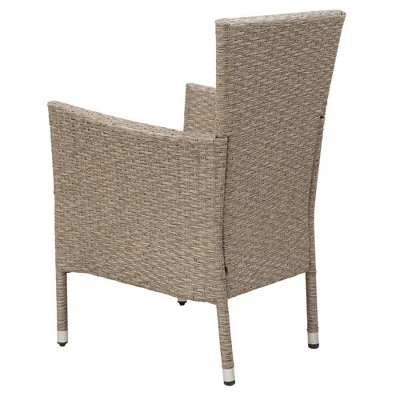 7pc Outdoor Wicker Dining Set With Cushions - Beige - GODEER 7 7pc Outdoor Wicker Dining Set With Cushions - Beige - GODEER - Image 5