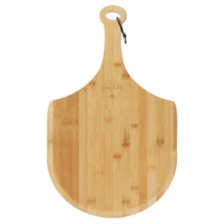 Pie Supply Bamboo Pizza Peel For Baking And Serving, Wood Paddle Cutting Board With Handle And Hanging Strap