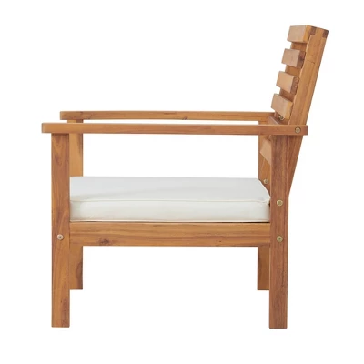 Orwell 2pk Acacia Wood Patio Chairs With Cushions - Natural - Alaterre Furniture 6 Orwell 2pk Acacia Wood Patio Chairs With Cushions - Natural - Alaterre Furniture - Image 4