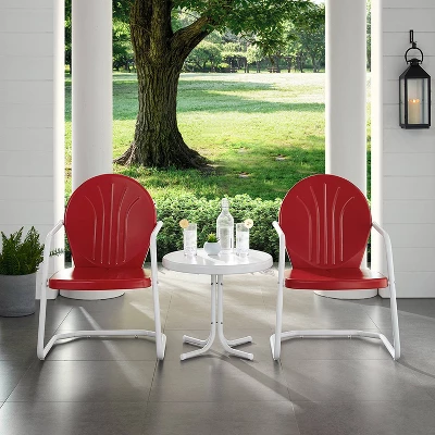Griffith 2pc Outdoor Conversation Set - Bright Red - Crosley 4 Griffith 2pc Outdoor Conversation Set - Bright Red - Crosley - Image 2