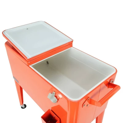 80qt Portable Rolling Patio Cooler - Permasteel 6 80qt Portable Rolling Patio Cooler - Permasteel - Image 4