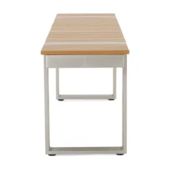 Otero 6pc Outdoor Aluminum Dining Set - Natural/Gray/Silver - Christopher Knight Home -Sunnydaze Decor Store GUEST 61c66556 a5c3 43ff 8f39 4b2fc22a5d0f