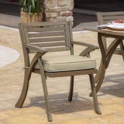 19" X 20" ProFoam Outdoor Rounded Back Seat Cushion Leala Tan - Arden Selections