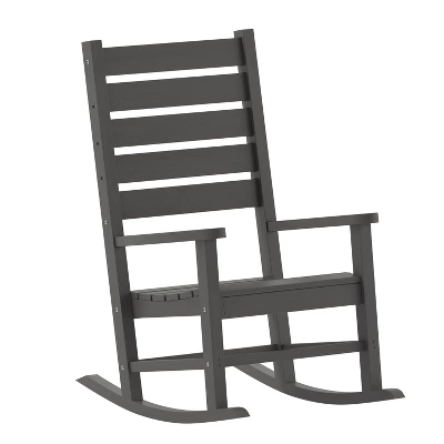Emma And Oliver Set Of 2 Contemporary Rocking Chairs, All-Weather HDPE Indoor/Outdoor Rockers 13 Emma And Oliver Set Of 2 Contemporary Rocking Chairs, All-Weather HDPE Indoor/Outdoor Rockers - Image 11