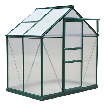 Outsunny Walk-in Plant Greenhouse For Backyard/Outdoor Use With Window And Door, Aluminum Frame, PC Board 5 Outsunny Walk-in Plant Greenhouse For Backyard/Outdoor Use With Window And Door, Aluminum Frame, PC Board - Image 3